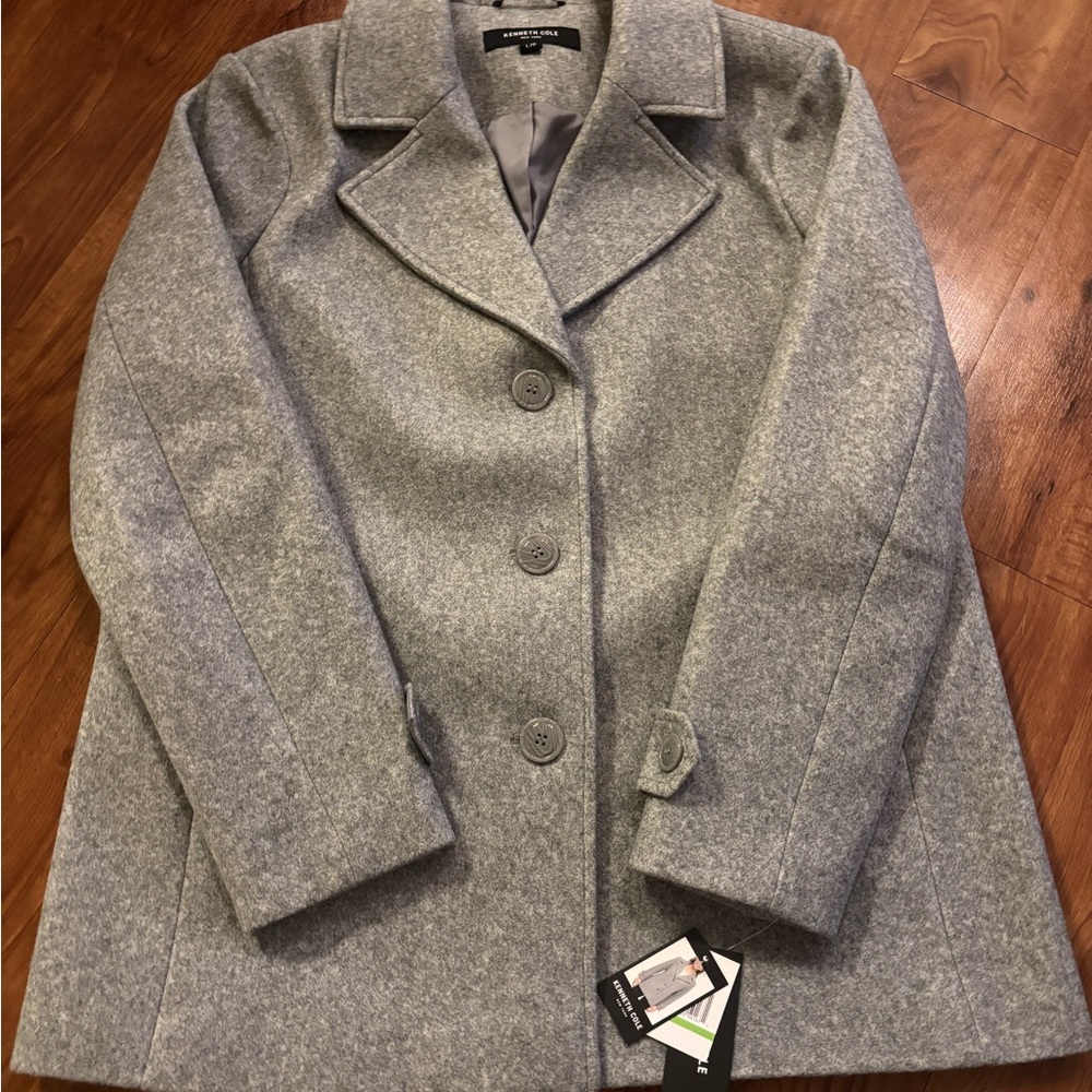 Kenneth Cole Classic Gray Pea Coat